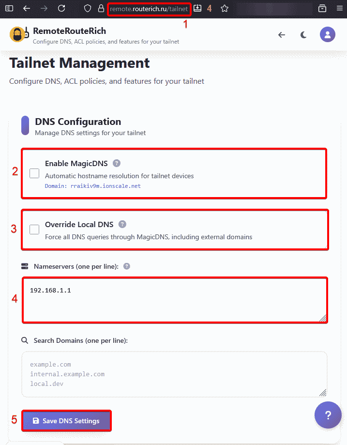 Настройки DNS